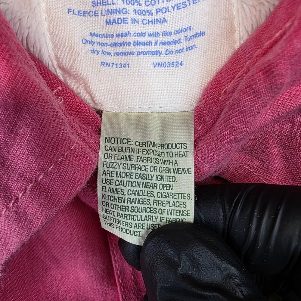 L.L. Bean Jacket Womens XL Pink Cotton Fleece Lined Button Front Shirt Jacket - Picture 4 of 10